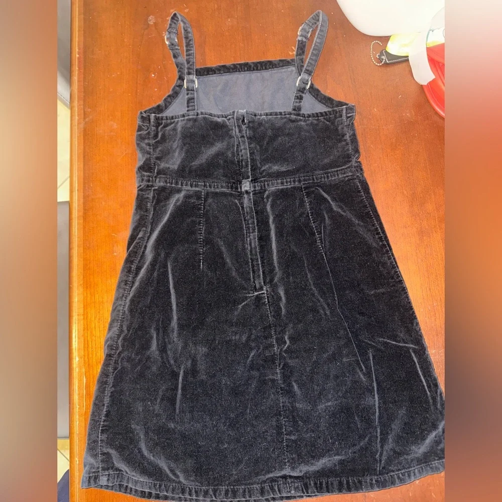 BARBIE Vintage Girls Velvet Black Spaghetti Strap Dress Size 7